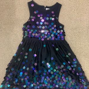 Black iridescent sequin girls dress size 7/8 by Cat and Jack.